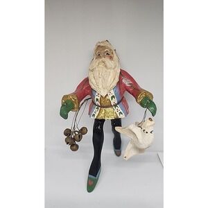 House Of Hatten Vintage 1988 Enchanted Forest Santa Elf w/ Lantern & Bells 7.5"